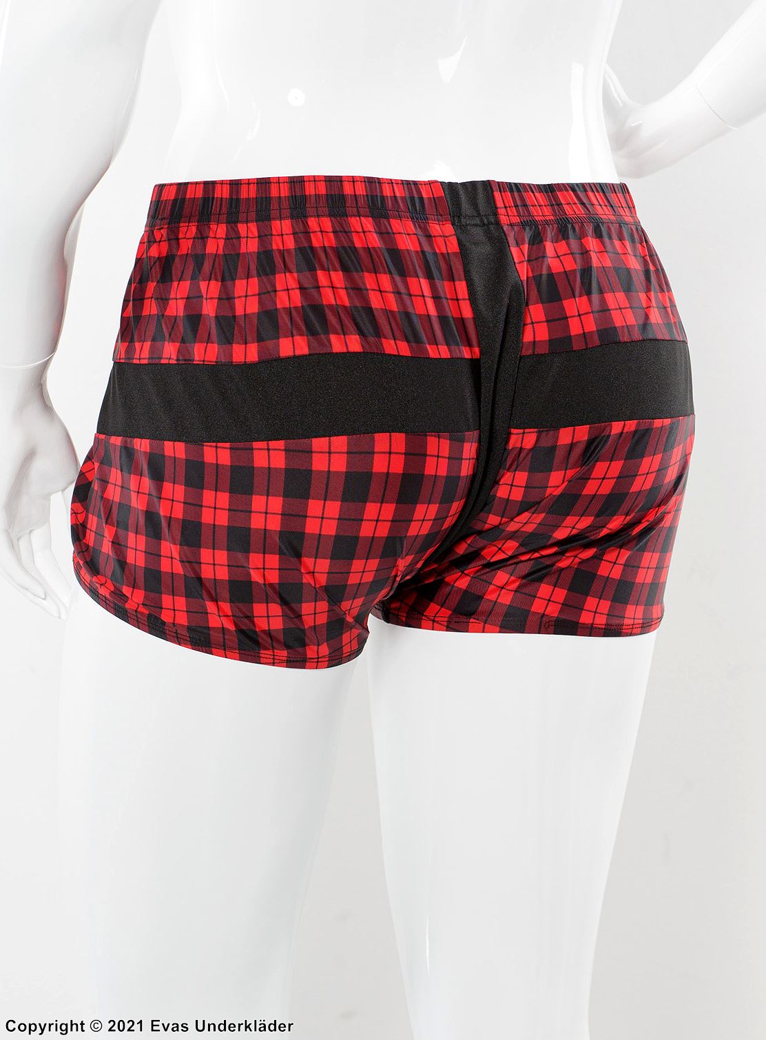 Boxer-shorts med stor rosett, scott-mönster, plus size